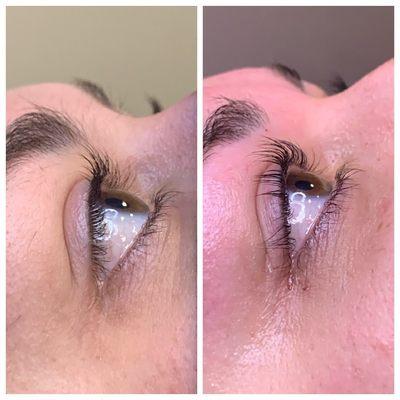 Lash lift before and after!