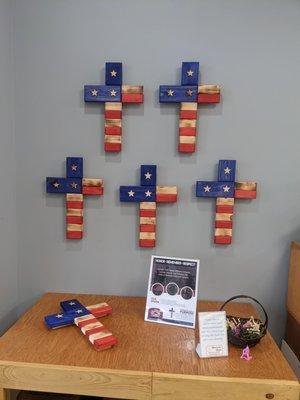 Crosses made by veterans