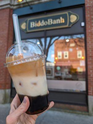 Brown sugar boba with oat milk - it's vegan!