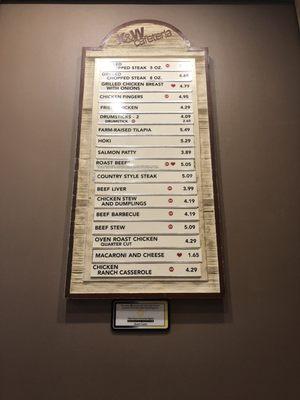 Menu and pricing