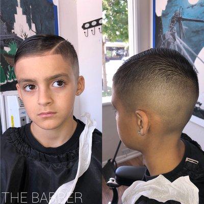 Comb over fade haircut hard part