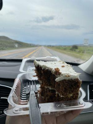 Half eaten carrot cake.