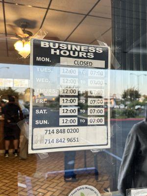 Business hours