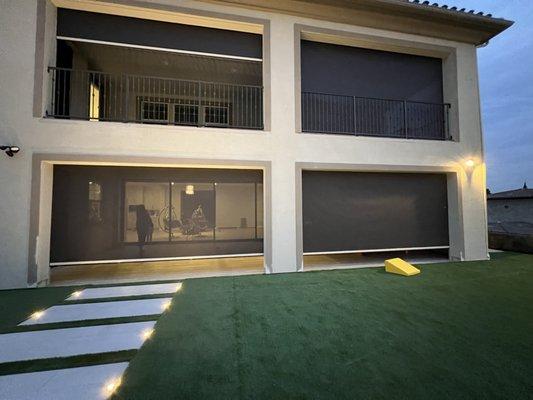 Yorba Linda 8 Screens installation, Fully enclosed first and second floor patio.