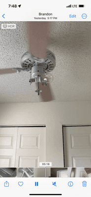 Broke ceiling fan