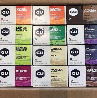 GU selection. The Running Hub has many other running nutrition options!