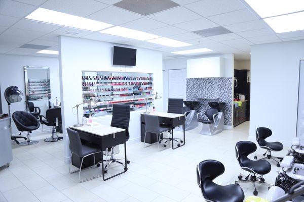 Get pampered in our new manicure station in our new Miami nail spa and hair salon location!