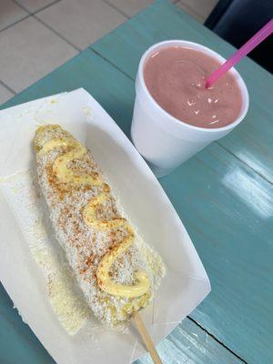 Street corn / smoothie