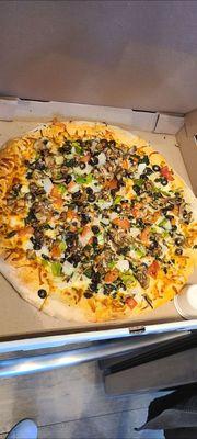 Large veggie pizza