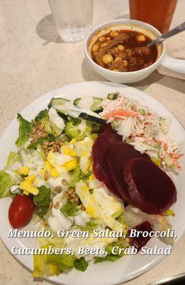 Menudo and salad