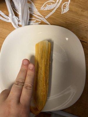 Regular Pork Tamales size of two fingers