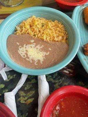 Refried beans and rice