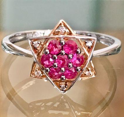 Star of David Ruby Ring