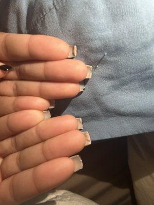 The acrylic left under the nail