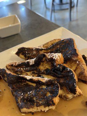 Burnt French Toast.  Took a forever to come out, and it did so black.