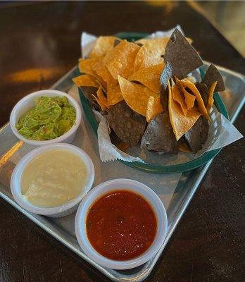 Chips and dip trio