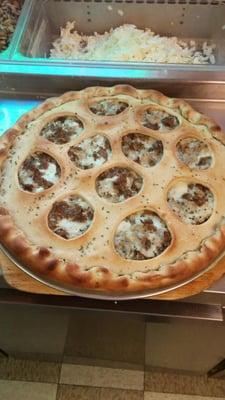 Double Stuffed CheeseSteak pizza