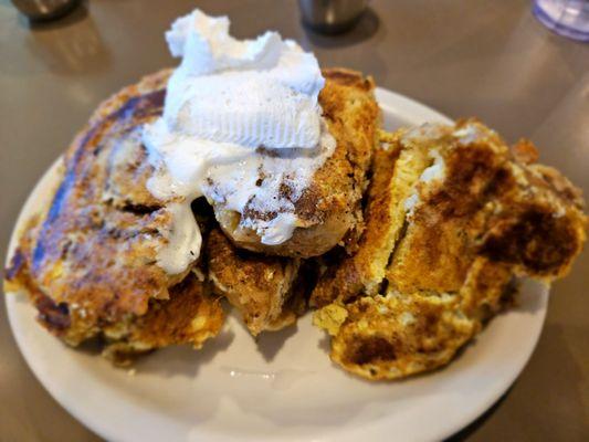 French toast with the upgraded cinnamon roll bread for 2 bucks more