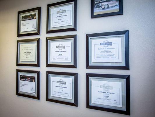 All of our estimators & body techs are I-CAR certified in addition to our painters being BASF Glasurit & PPG Envirobase Paint Certified!