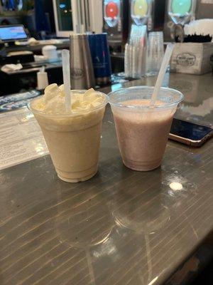 Dirty banana & Grand Cayman frozen cocktails