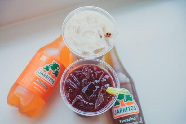 Fresh Home Made Aguas Frescas 
And Mexican Jarritos