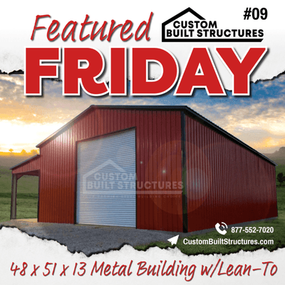 #09 48x51x13 Metal Building W/Lean-To

OPEN in 3D: https://bit.ly/3o7Bq1S

More Info: https://bit.ly/3oUjdFk