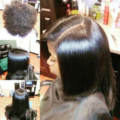 Natural hair silk press