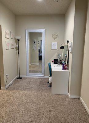 Office place that we turned into wife's makeup room