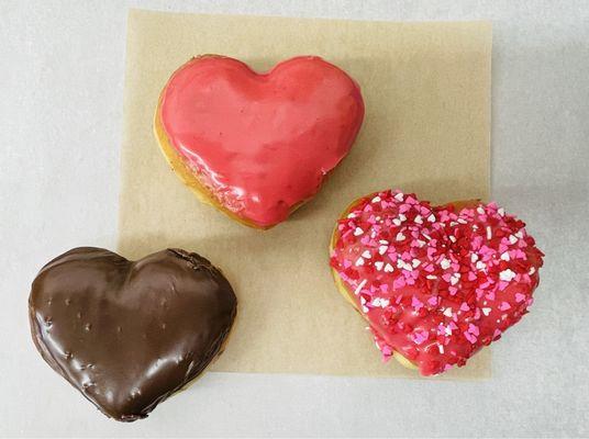 Heart-shaped donuts