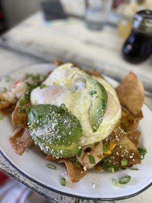 Pink Shrimp* Chilaquiles