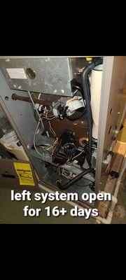 Left system open for 17 days