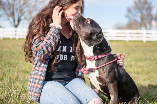 Jimmy loves his foster mama Carina