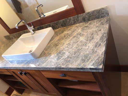 Allure quartzite vanity tops by Davis Tile and Marble