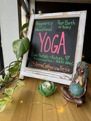 Yoga chalkboard