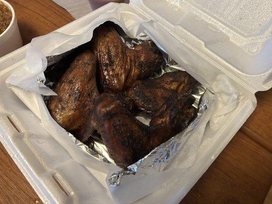 Smoked wings. Wonderful. Wish you could smell them from here!