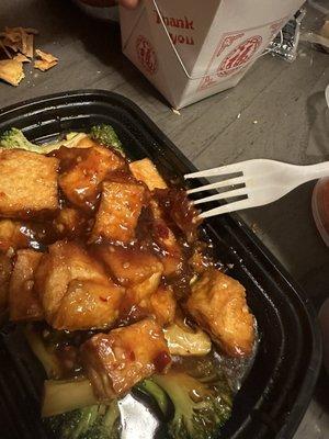 General Tso's bean Curd