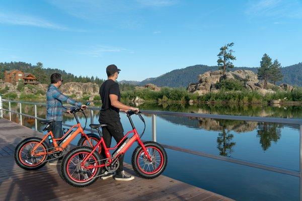 Electric bike to Boulder Bay in Big Bear Lake.