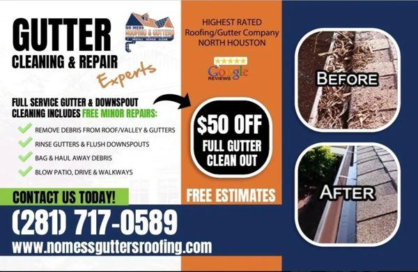 No Mess Gutters And Roofing Services