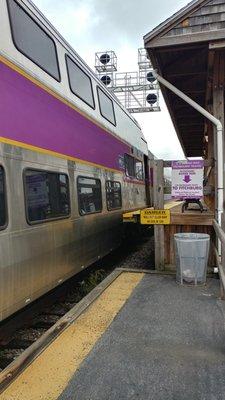 Outbound train at Waltham Station