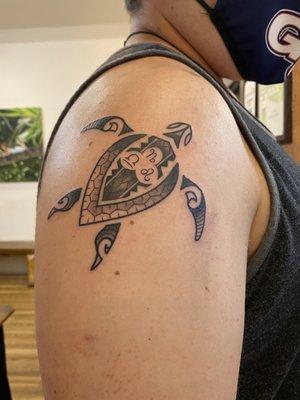 Honu tattoo with my star signs