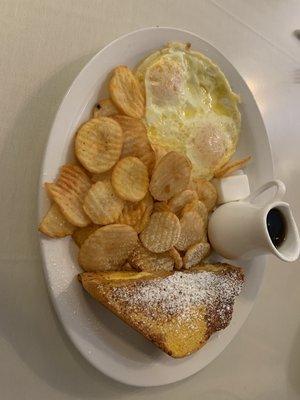 8. Half Order French Toast, 2 Eggs Your Way and Home Fries