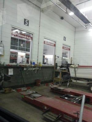 We got a flat after hours of the shop and the man opened one of his bays and helped us change it.