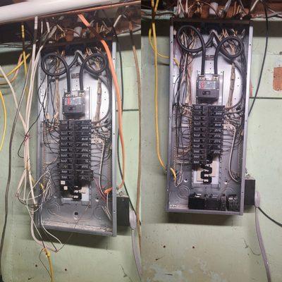 Breaker panel hazardous wiring repairs!