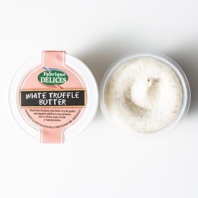 White Truffle Butter: Made from Beurre de Baratte it is the perfect and simplest addition to any red meats, fish, pasta or risotto.