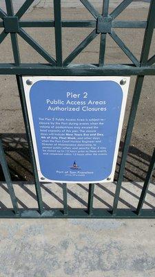 Pier 2 public access