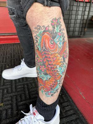 Healed color Koi fish.