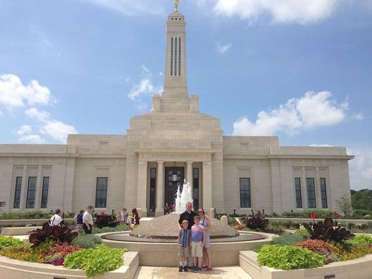 Family in front of the temple