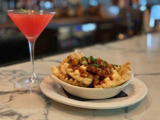 POUTINE waffle fries, brown gravy, and cheddar cheese curds