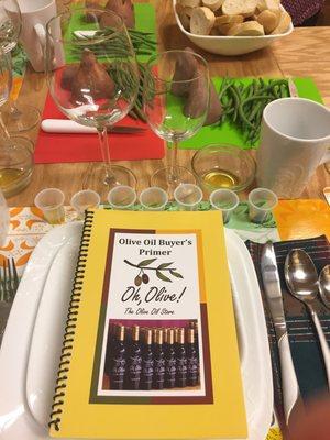 Cooking class place setting