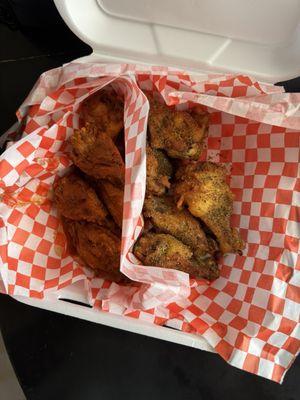 Hot and lemon pepper chicken wings